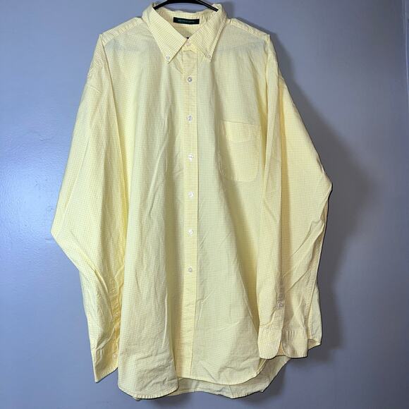✨Vintage Nicklaus Golf Shirt XXL Yellow Gingham Button Down 100% Cotton - Picture 2 of 8
